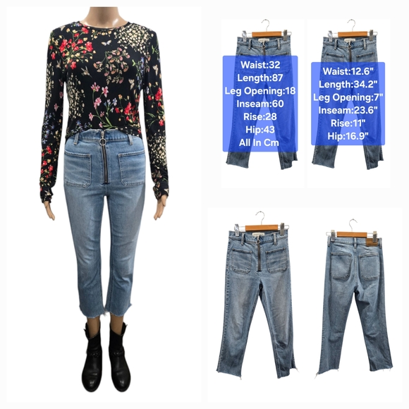 Denim Forum Blue Cropped Jeans - Picture 1 of 9